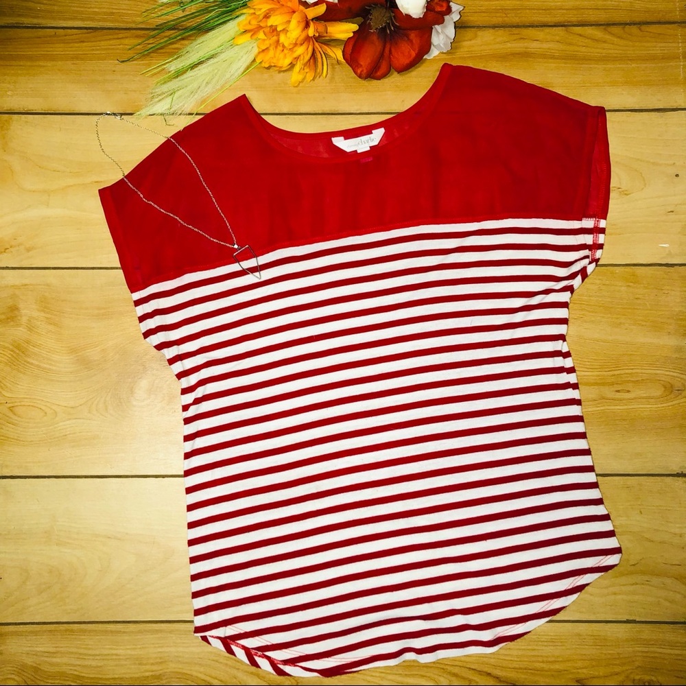 Charming Charlie Candy Striped Blouse